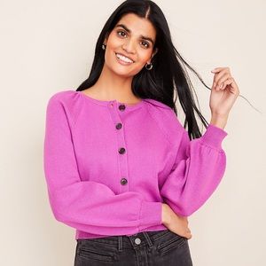 Ann Taylor Puff Sleeve Cardigan